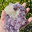 Amethyst cluster with calcite