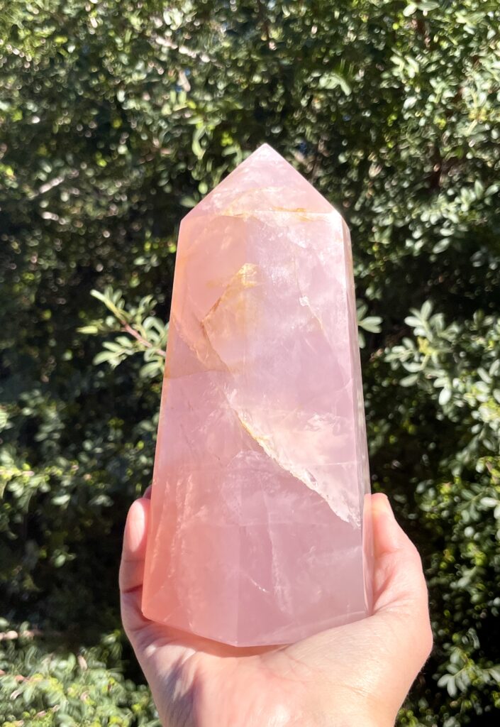 Golden Rose Quartz Tower