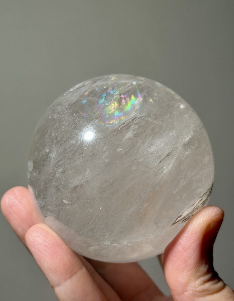 Quartz Sphere with Rainbows