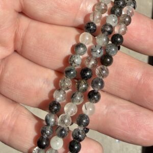 Black Tourmalinated Quartz 4MM